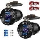 2 Pack 12V USB Outlet 4-Port USBa-USB-c