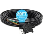 4 Way Trailer End Connector Wire 20 Feet with Jacketed Cable