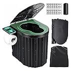 Portable Travel Folding Toilet with Lid and Paper Holder