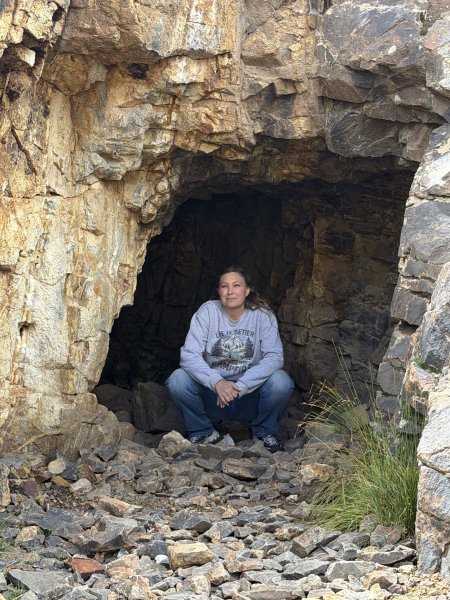 Sarah in a Mine Entrance