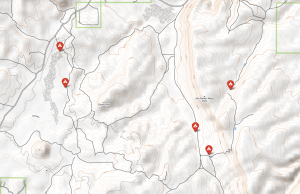 Topographic map of the Bonita Canyon area in New Mexico