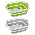 2 Pack Collapsible Cutting Board / Foldable Dish Tub with Draining Hole