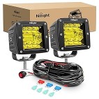 Nilight 2Pcs 3Inch Amber LED Pods 42W